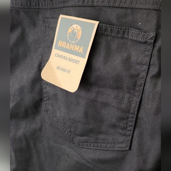 🩳 Brahma Men’s Black Canvas Shorts Size 44 – NWT, 9” Inseam Relaxed Fit - Picture 11 of 13